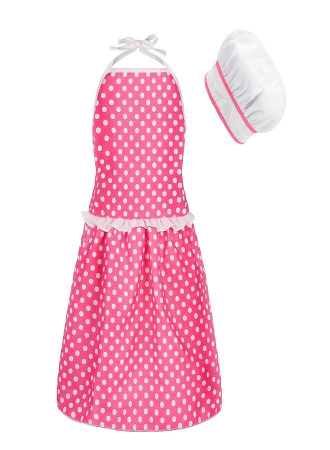 MEIDAYAI 2 Pcs Kid Apron and Chef Hat Set, Adjustable Red Chef Costume for Pretend Play, Cooking Baking Painting Gear for Toddlers Boys Girls, Birthday Gift Idea (Red) - Image 1